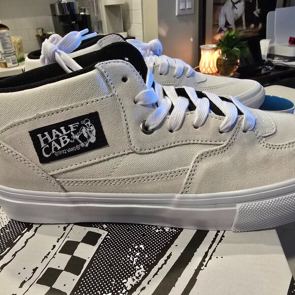 VANS SKATE HALF CAB BLANC DE BLANC SHOES WHITE SKATEBOARDING SNEAKERS SIZE 10 - Picture 1 of 10